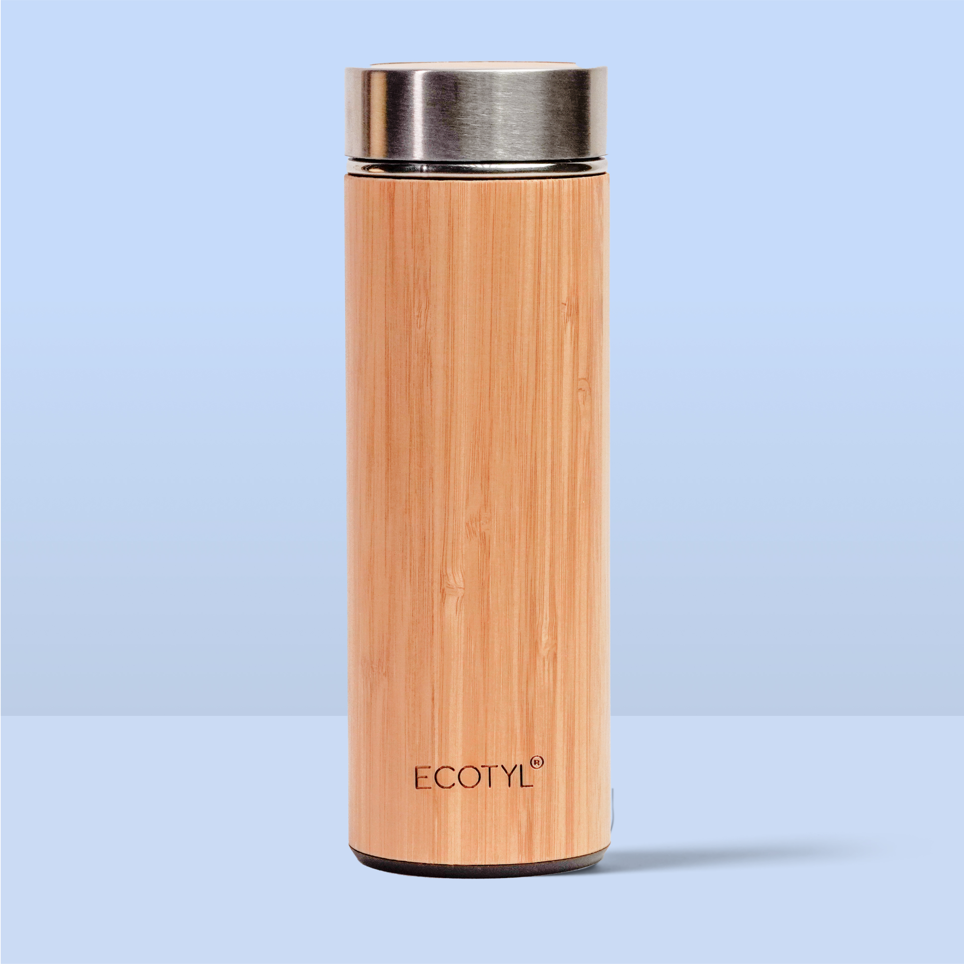 Ecotyl Bamboo Stainless Steel Insulated Flask With Strainer - 450 ml